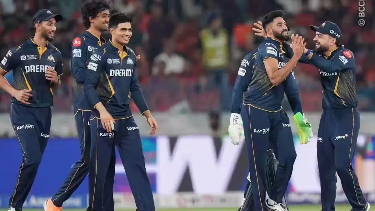 SRH vs GT Gujarat Titans beat Sunrisers Hyderabad by 7 wickets Mohammed Siraj Shubman Gill