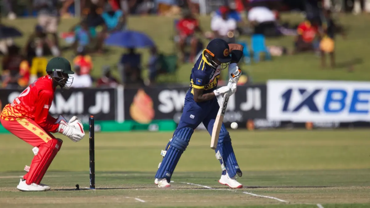 Sri Lanka's batsman Pathum Nissanka plays a shot
