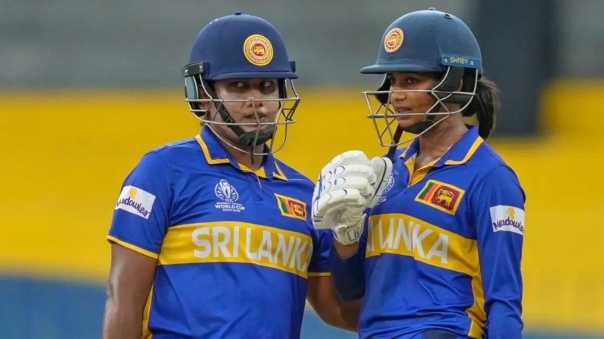 Sri Lanka's Chamari Athapaththu and Vishmi Gunaratne at the Women's World Cup 2025