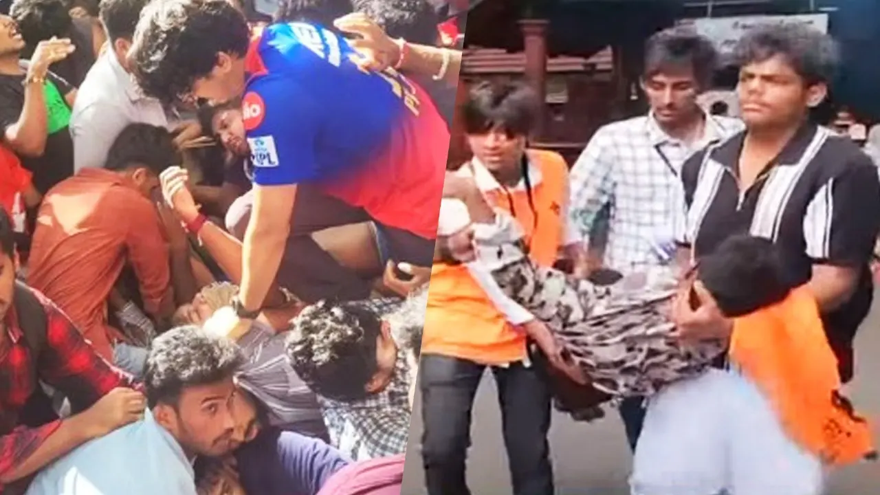 Stampede after lathi charge during RCB's victory parade Bengaluru