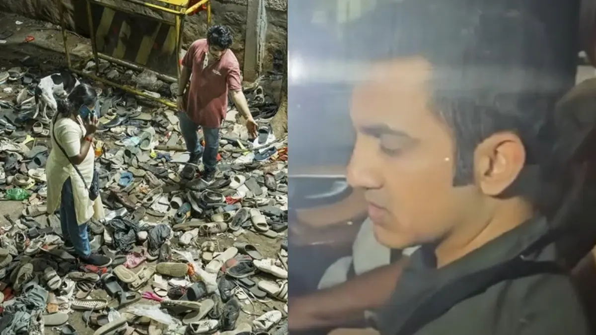 Stampede in B'luru (L), Gautam Gambhir (R)