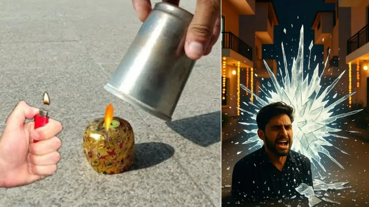 Steel glass bomb explosion