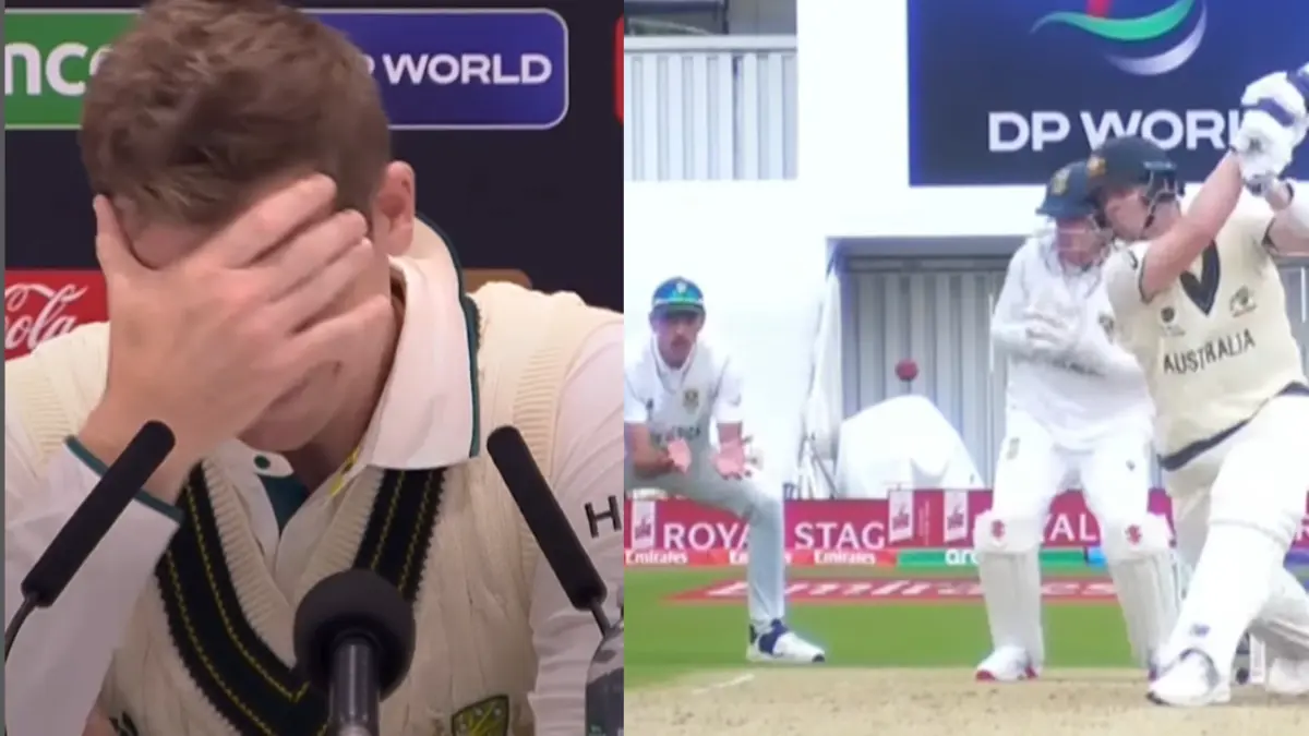 Steve Smith reacts to his dismissal