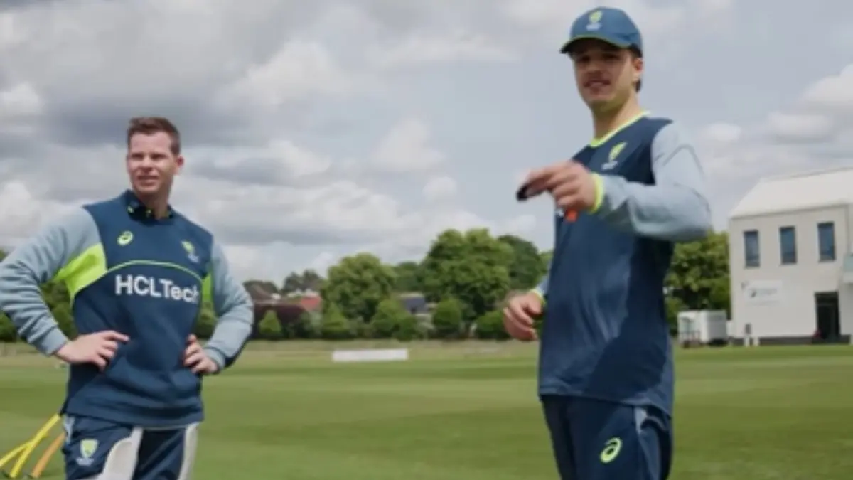 WATCH: Steve Smith Indulges In Hilarious Banter With Aussie Youngster Sam Konstas While Batting In The Nets Ahead Of WTC 2025 Final Steve Smith, Sam Konstas