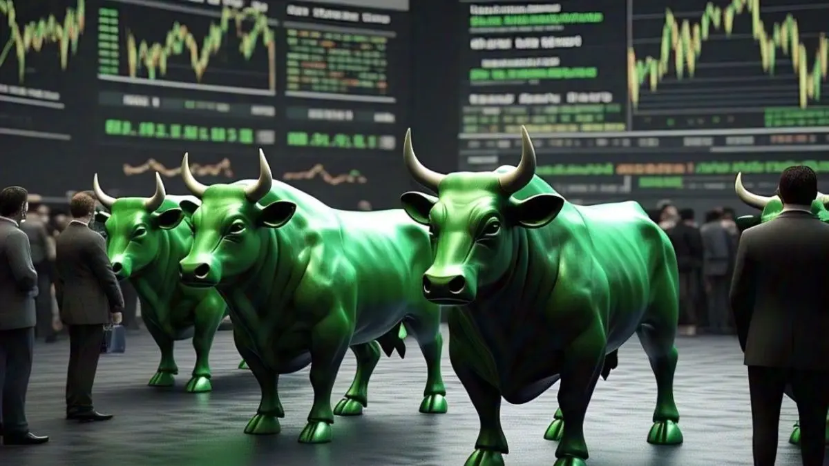 Stock market in green