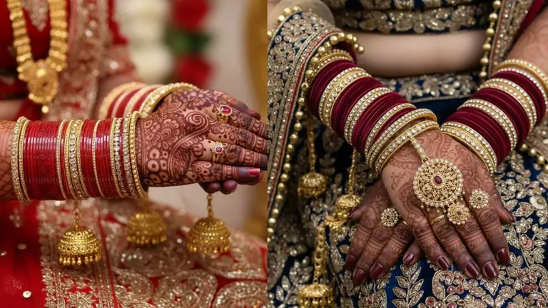 Bangle Designs: साड़ी से लेकर सूट तक के साथ हाथों पर खूब जचेंगी ये लाल-हरी चूड़ियां, देखें नए डिजाइंस stylish bangle designs for married women bridal and choodiyon ke naye design