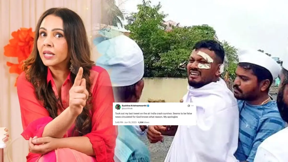 Suchitra Krishnamoorthi Deletes Post Claiming Air India Plane Crash Lone Survivor Was 'Lying' After Massive Backlash, Issues Apology Suchitra Krishnamoorthi Issues Apology