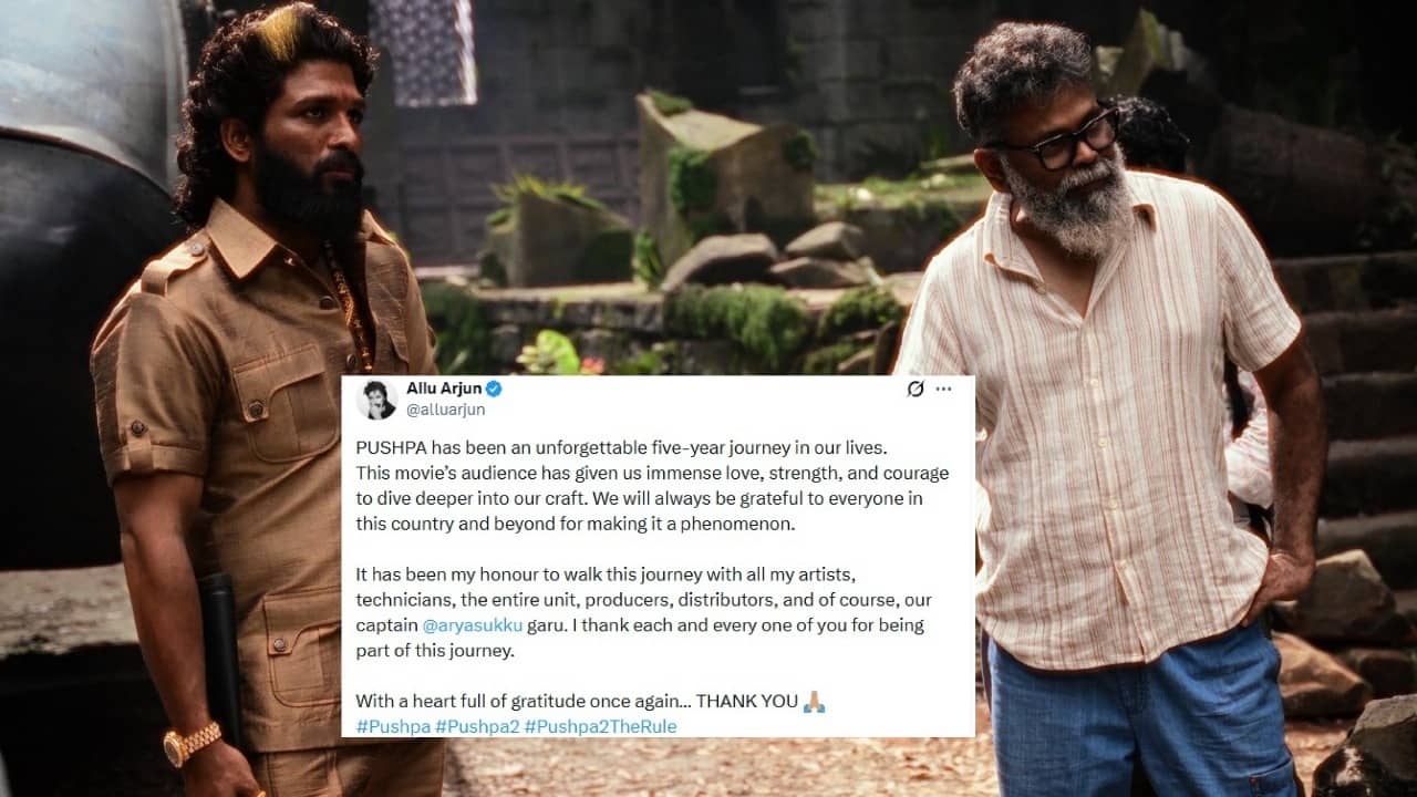 Sukumar and Allu Arjun on sets of Pushpa 2