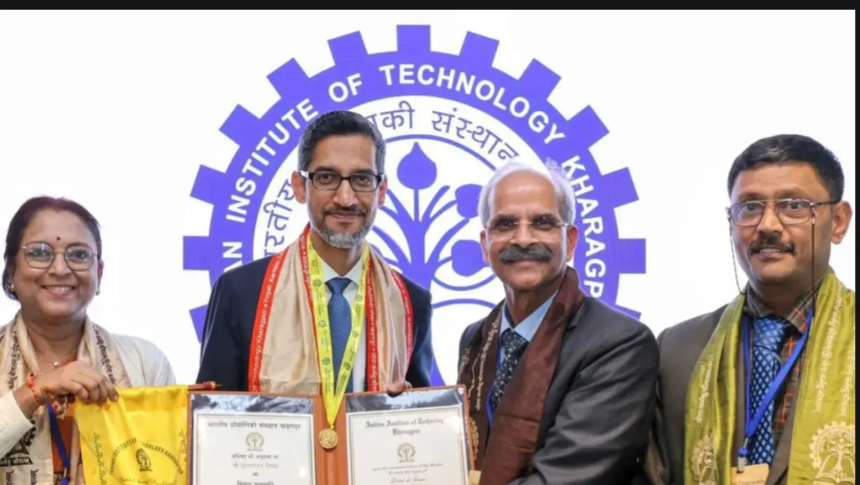 Google CEO Sundar Pichai Gets Honorary Doctorate From IIT-Kharagpur, Wife Anjali Pichai Gets Award Sundari Pichai, Anjali Pichai Honoured By IIT Kharagpur