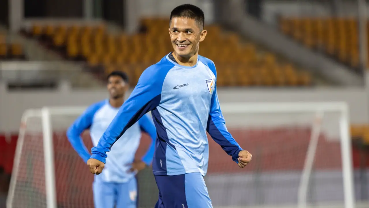 Sunil Chhetri in training