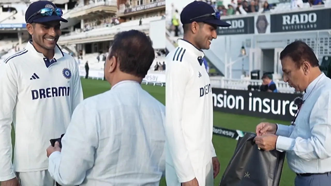 Sunil Gavaskar gifts Shubman Gill a special souvenir.