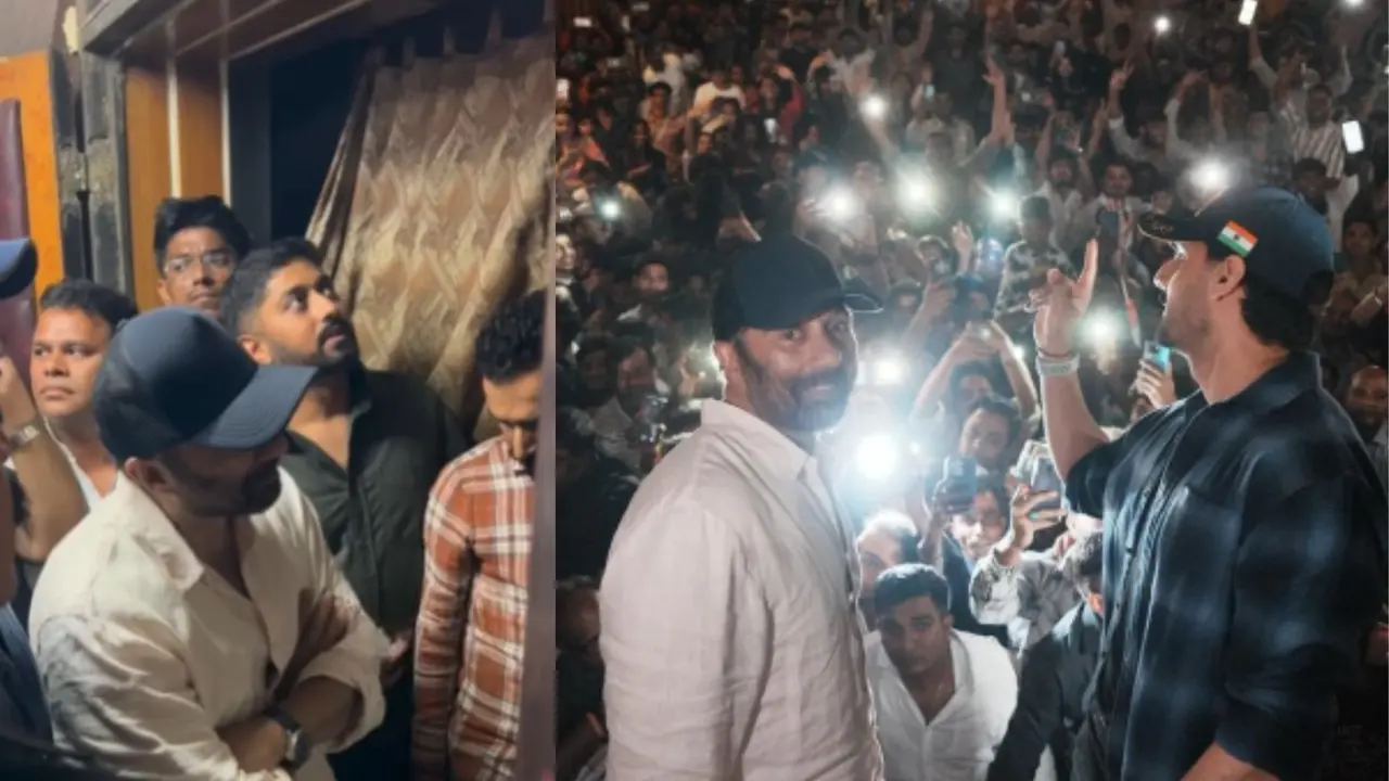 Sunny Deol- Ahan Shetty met fans