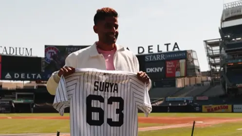 Suryakumar Yadav Visits the NY's Yankee Stadium, Custom Jersey Presented to the India T20I skipper Suryakumar Yadav