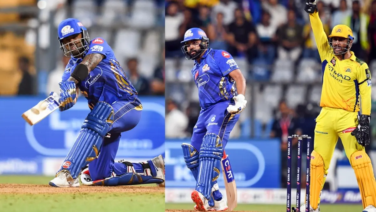 Suryakumar Yadav, Rohit Sharma and MS Dhoni