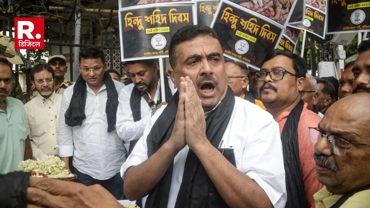Suvendu Adhikari statement on west bengal Murshidabad violence Conspiracy to remove Hindu families