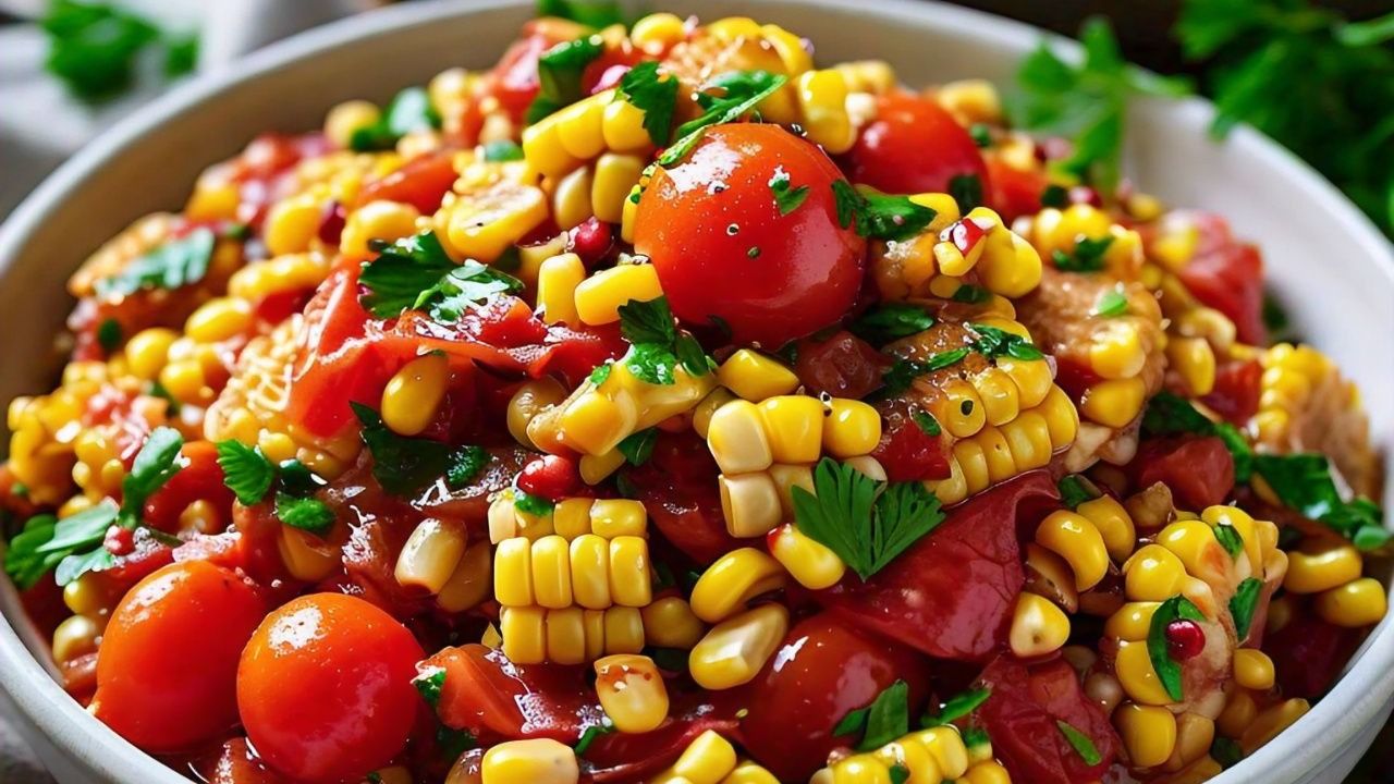 Sweet corn and tomato dish