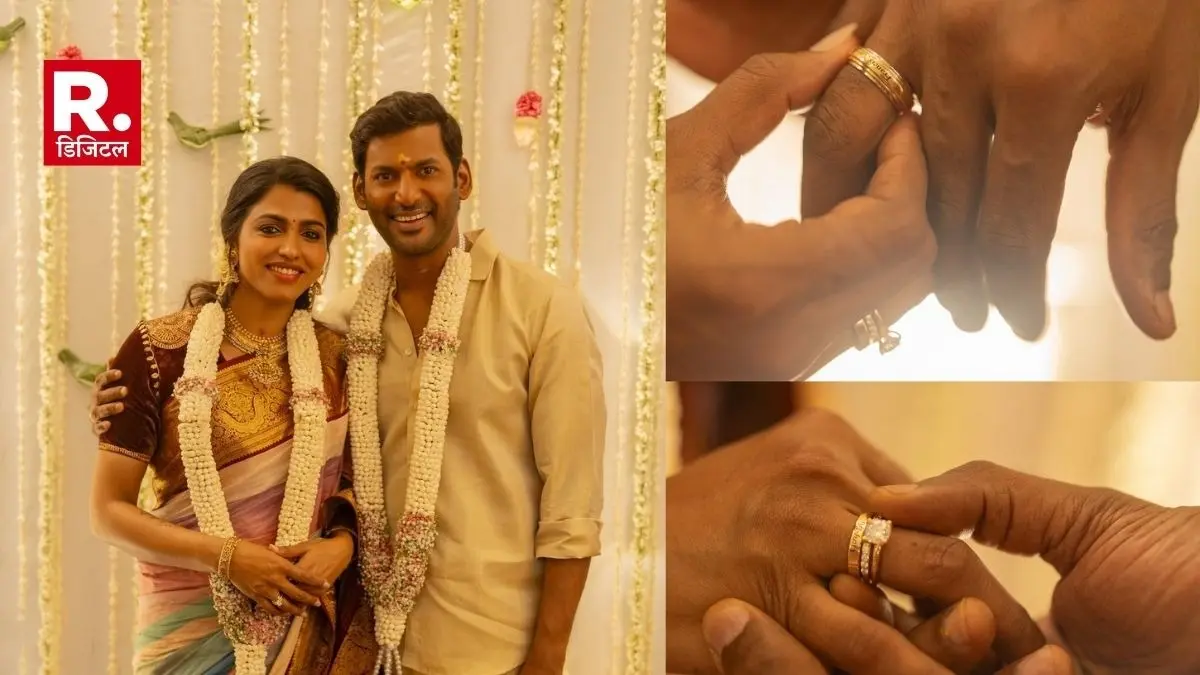 Tamil star Vishal got engaged to Sai Dhanshika, shared beautiful pictures