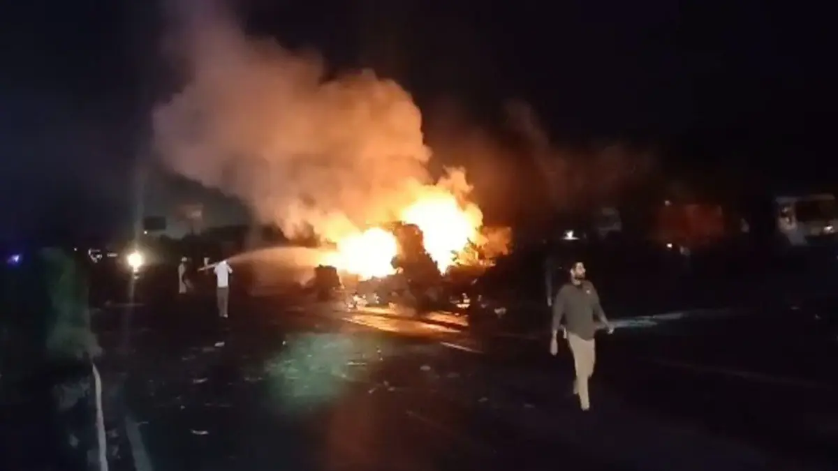 Tanker Hits LPG Truck On Jaipur-Ajmer Highway, Triggers Series Of Powerful Explosions And Fire