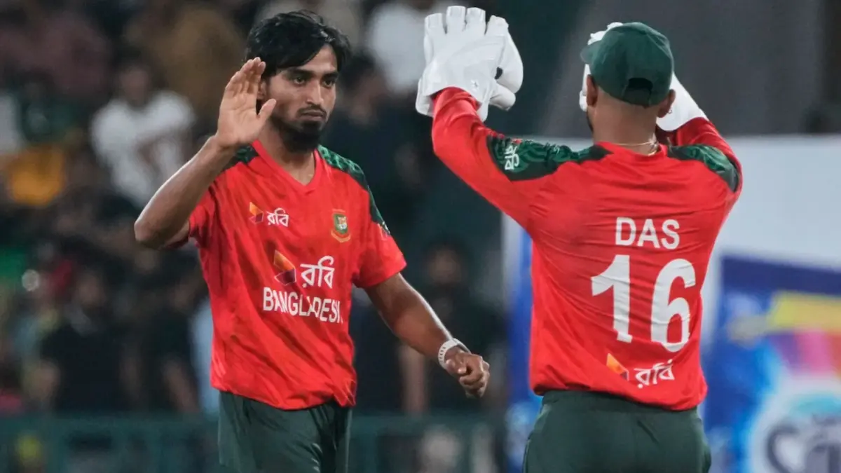 Worrying Times for Bangladesh Cricket Ahead of Asia Cup 2025, Star Players Fail to Meet Basic Criteria in Ongoing Training Camp Tanzim Hasan Sakib and Liton Das celebrate fall of a wicket