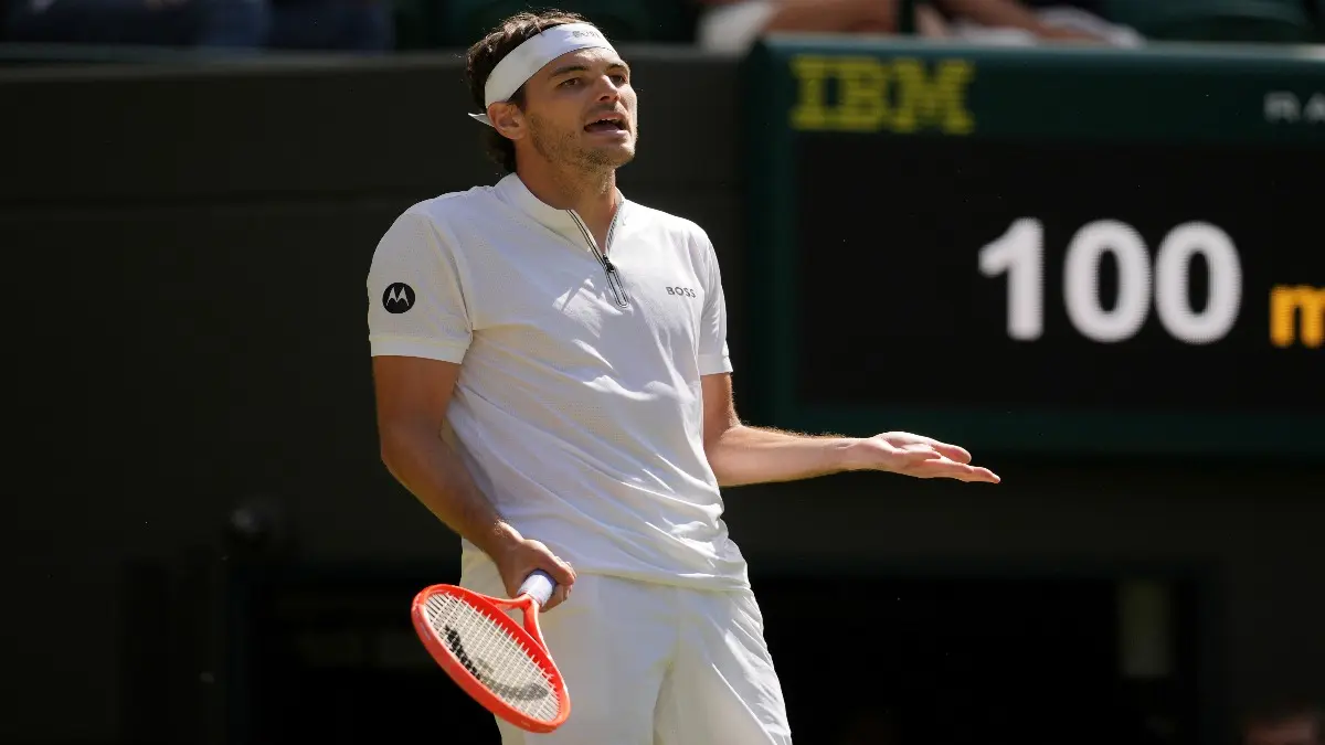 Drama At Wimbledon! Malfunctioning Of Electronic Line Calling System In Quarterfinal Adds Chaos Taylor Fritz reacts during his match