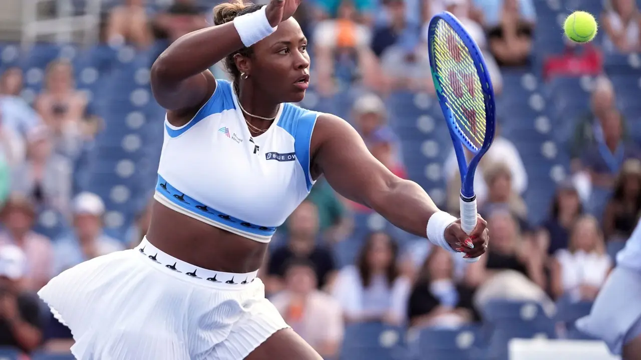 Taylor Townsend in action at the US Open 2025.