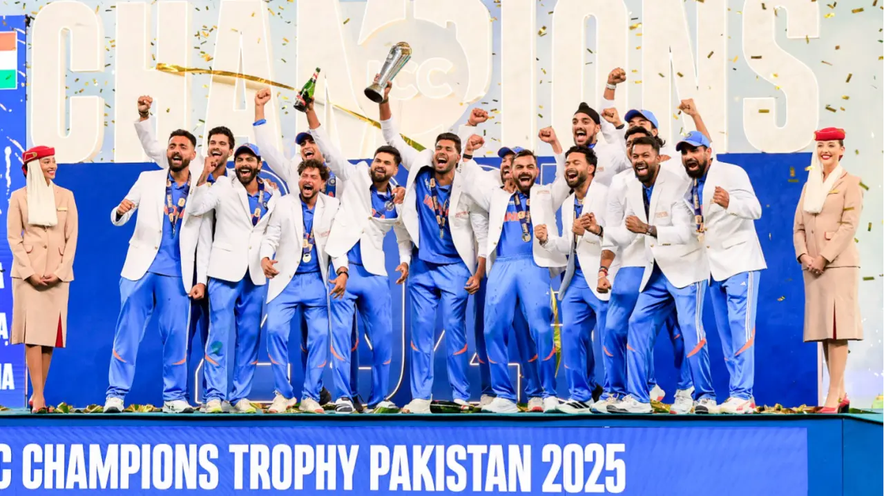 Team India celebrate CT 2025 win