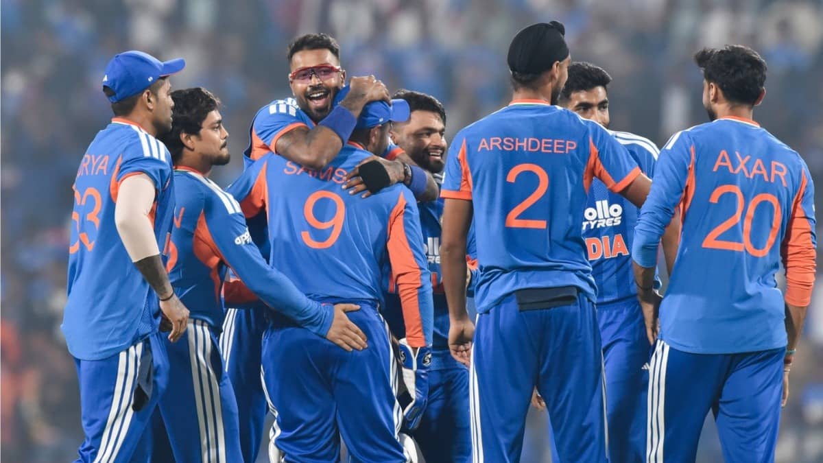 Team India during 1st T20I match against New Zealand