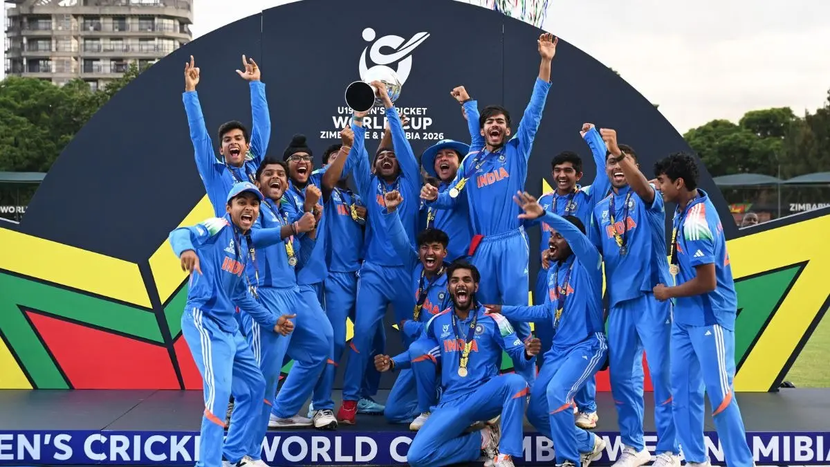 AIADMK Chief EPS Hails Indian U19 Cricket Team After Winning Record-breaking 6th World Cup Title Team India lifting the U19 World Cup trophy