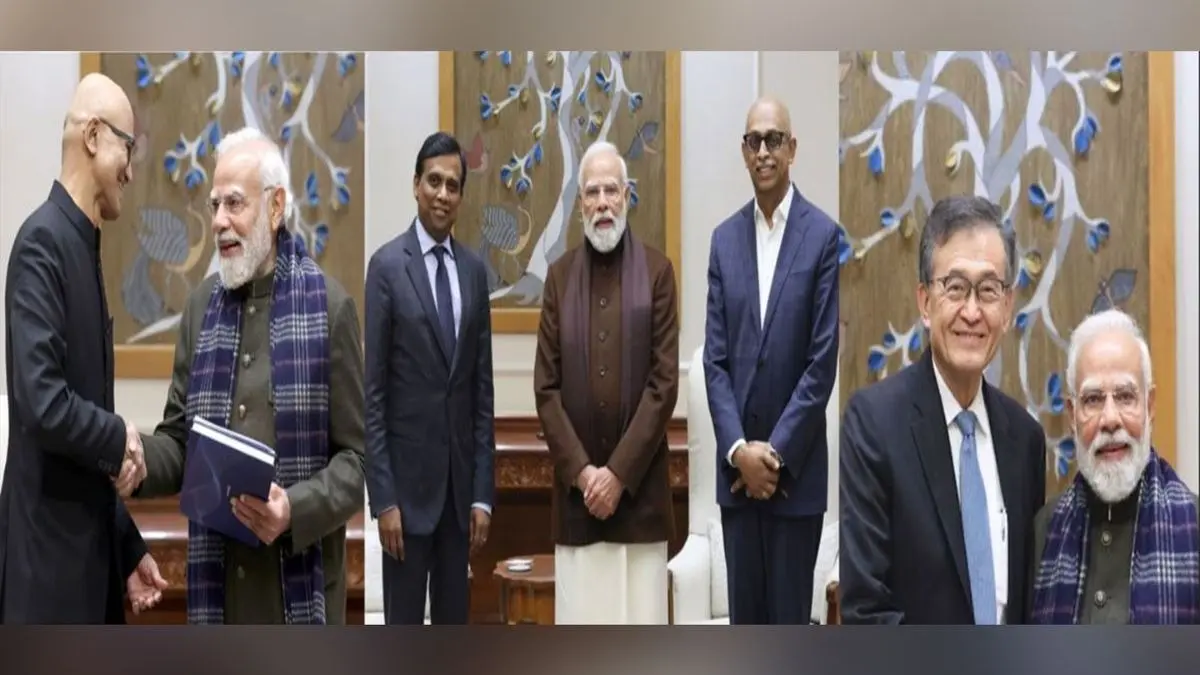 Tech Giants' CEOs with PM Modi