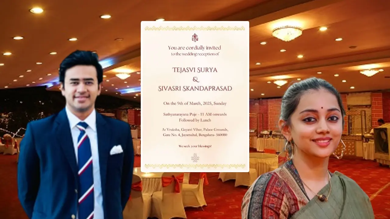 Tejasvi Surya and Sivasri Skandaprasad will marry in Bengaluru