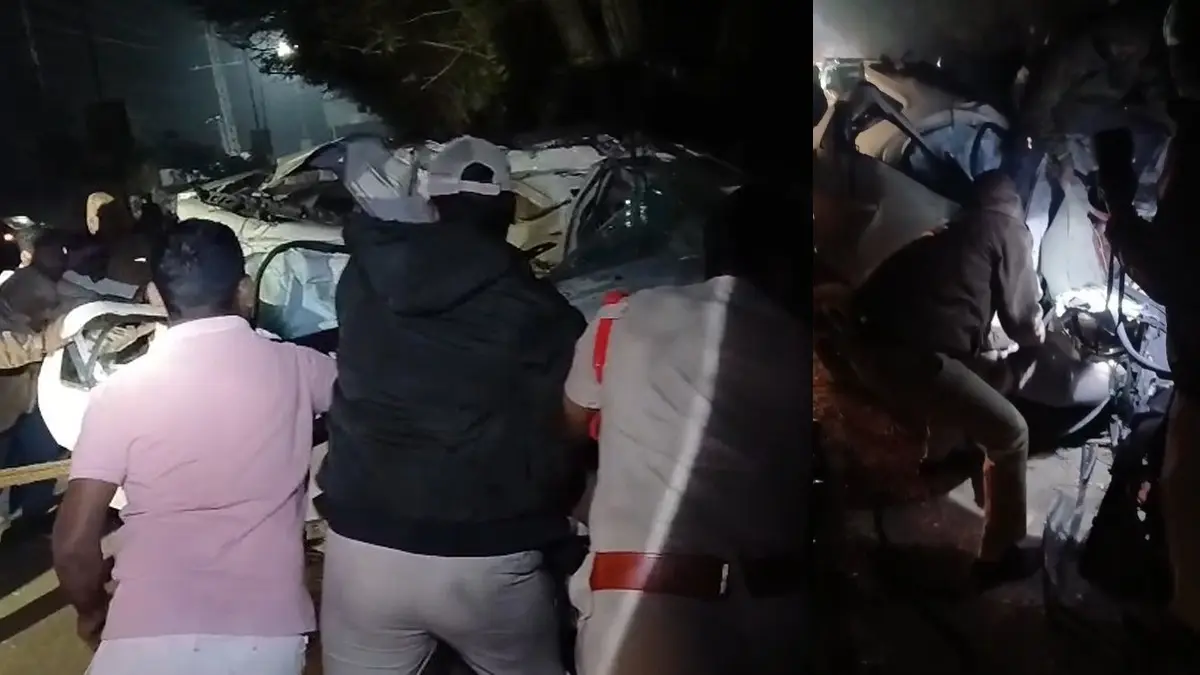Telangana: Four ICFAI University Students Killed, One Critically Injured in High-Speed Car Crash in Rangareddy