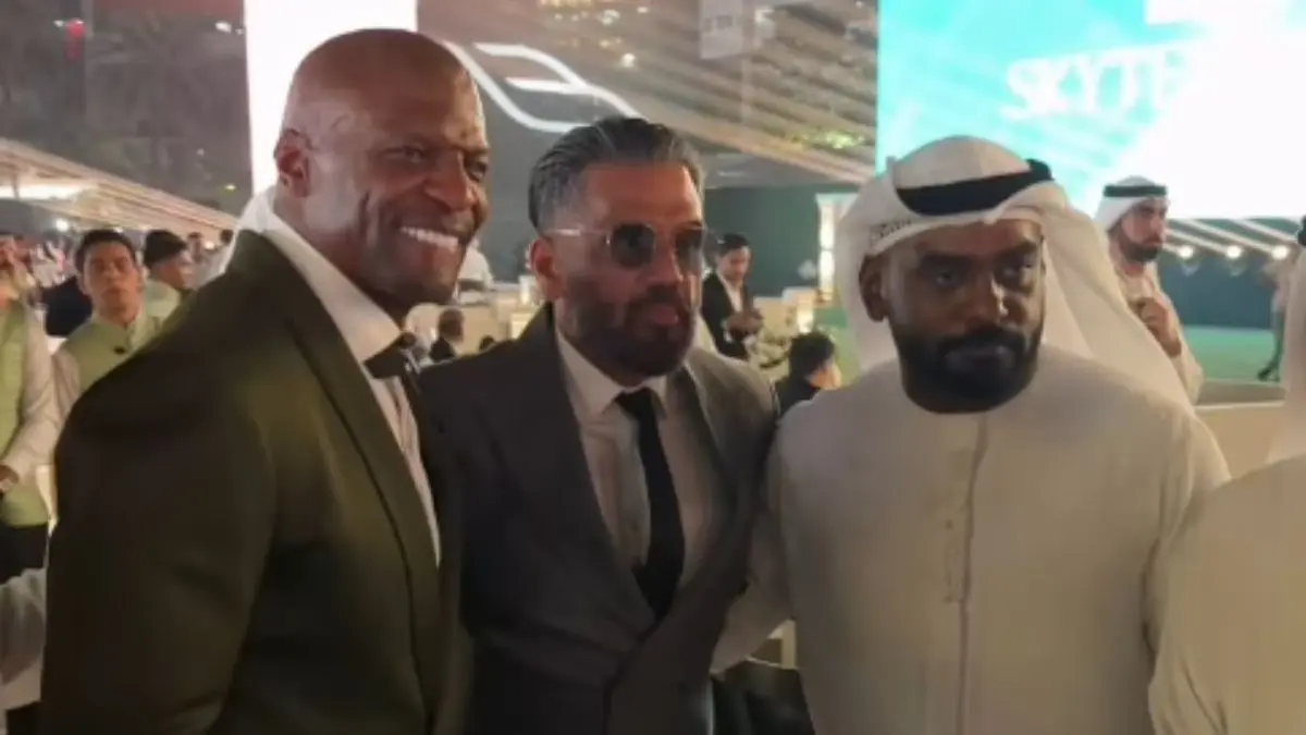 Terry Crews with Suniel Shetty in Mumbai