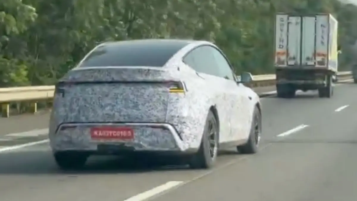 Tesla Model Y spied testing on Mumbai-Pune Expressway in India