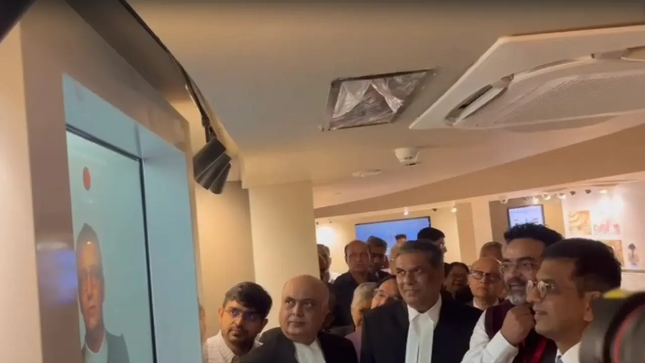 The AI lawyer, dressed in an advocate's bow tie and coat, responded confidently to CJI Chandrachud’s question