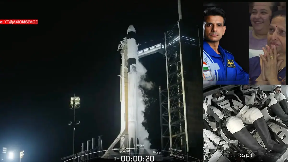 Exact Moment Axiom-4 Mission Spacecrafts Lifts Off With Shubhanshu Shukla | WATCH The crew of Axiom Mission 4 (Ax-4) successfully launched today at 2:31 a.m. ET from Launch Complex 39A at NASA’s Kennedy Space Center in Florida.
