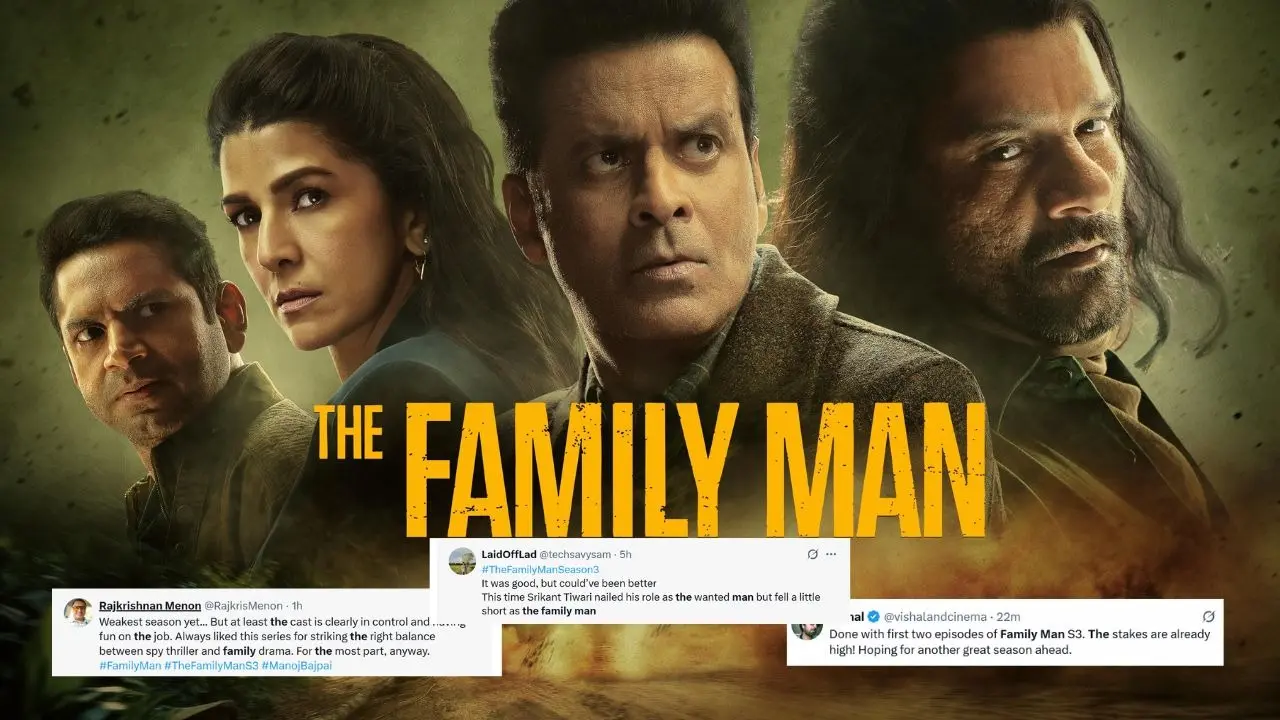 The Family Man 3 X Review: Manoj Bajpayee's Web Show's Latest Season Turns Out ‘Weakest Of All’ But Vijay Sethupathi's Cameo Wins Hearts, Say Netizens The Family Man 3 X Review: Manoj Bajpayee Starrer Latest Season Turns Out ‘Weakest Of All’ But Vijay Sethupathi's Cameo Wins Hearts, Say Netizens