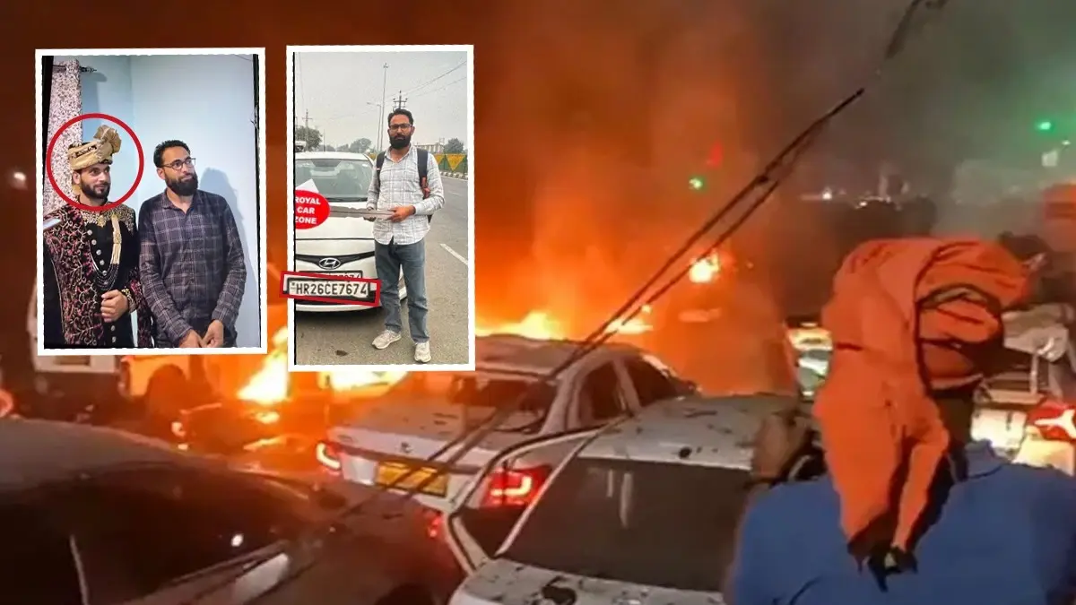 The i20 car, in which Monday’s high-intensity explosion occurred, was purchased last month in the name of Amir Rashid (wearing spectacles), a plumber from Pulwama, while the payment for the vehicle was made by Dr Umar Nabi (encircled), the suicide bomber who died in the blast.