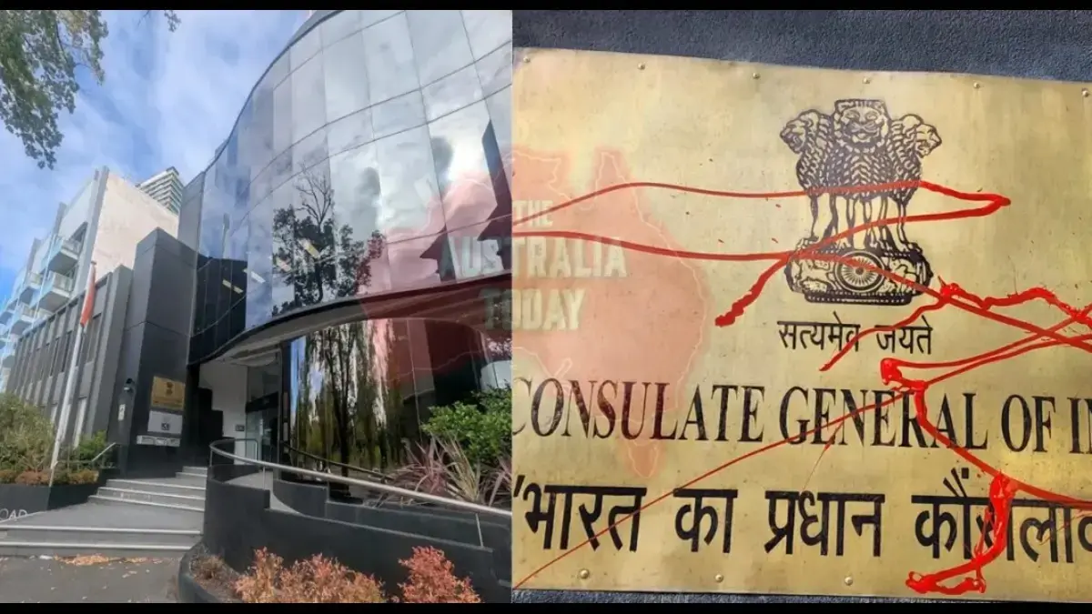 The Indian Consulate in Melbourne was vandalized with graffiti at its entrance early on April 10, probe underway.