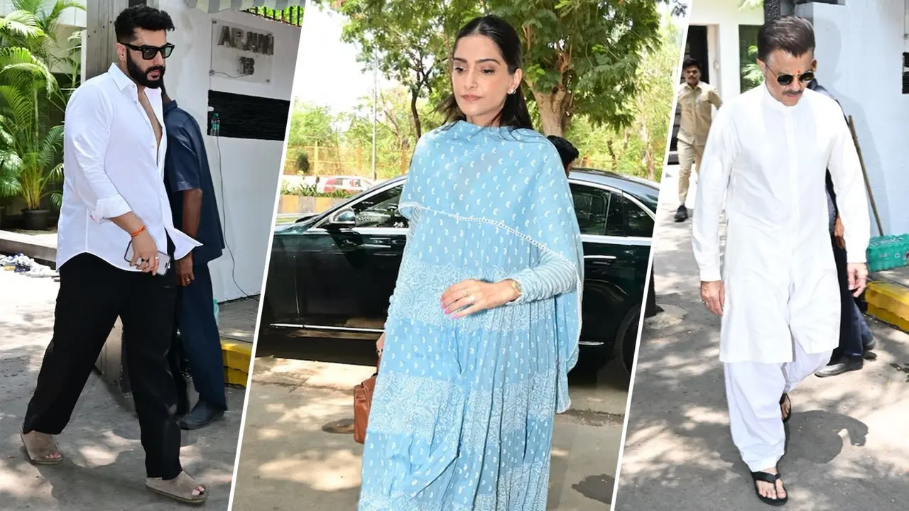 Sonam Kapoor, Arjun Kapoor, Anil Kapoor, Sanjay Kapoor, Boney Kapoor Pay Final Respects To Nirmal Kapoor At Prayer Meet The Kapoors attend Nirmal's prayer meet