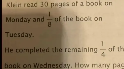 The problem asks for the total number of pages in a book after reading a specific number of pages over three consecutive days.
