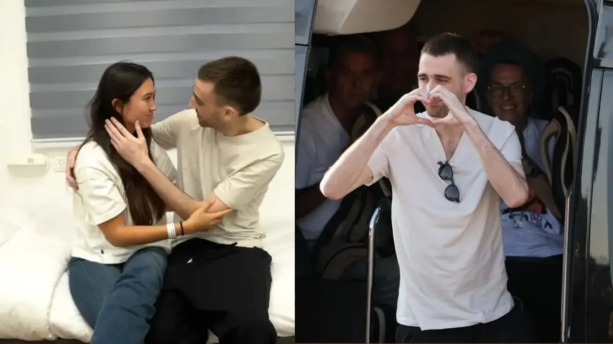 The released hostage Avinatan Or, who's employed by Nvidia, reunites with his girlfriend, former hostage Noa Argamani, after being freed by Hamas.