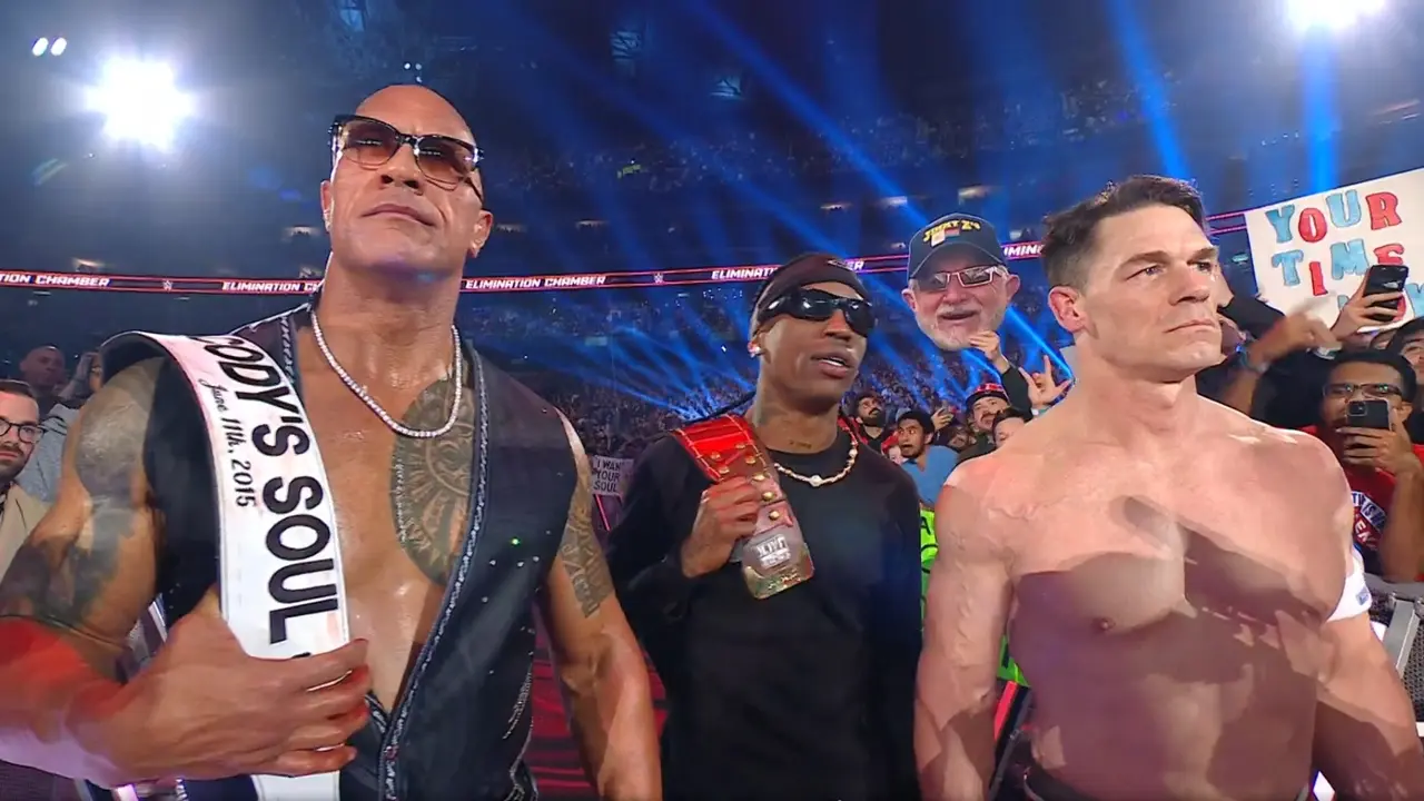 The Rock Appears At The Elimination Chamber 2025