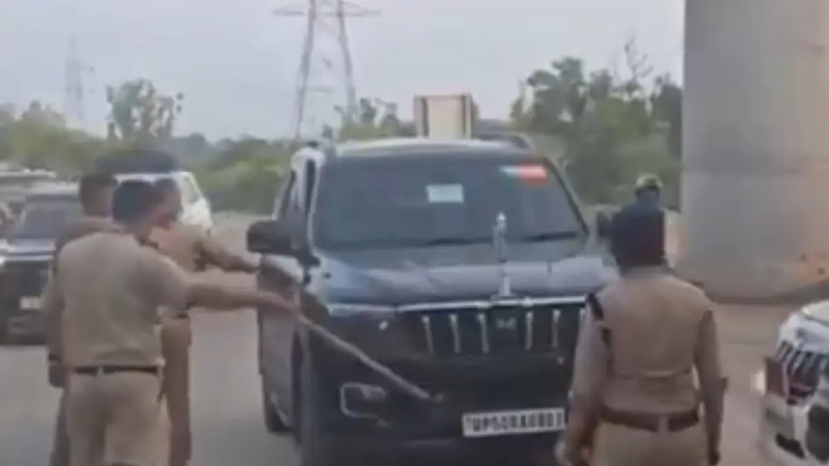 The Scorpio was stopped near Chandi Ghat and was fined for the violations.