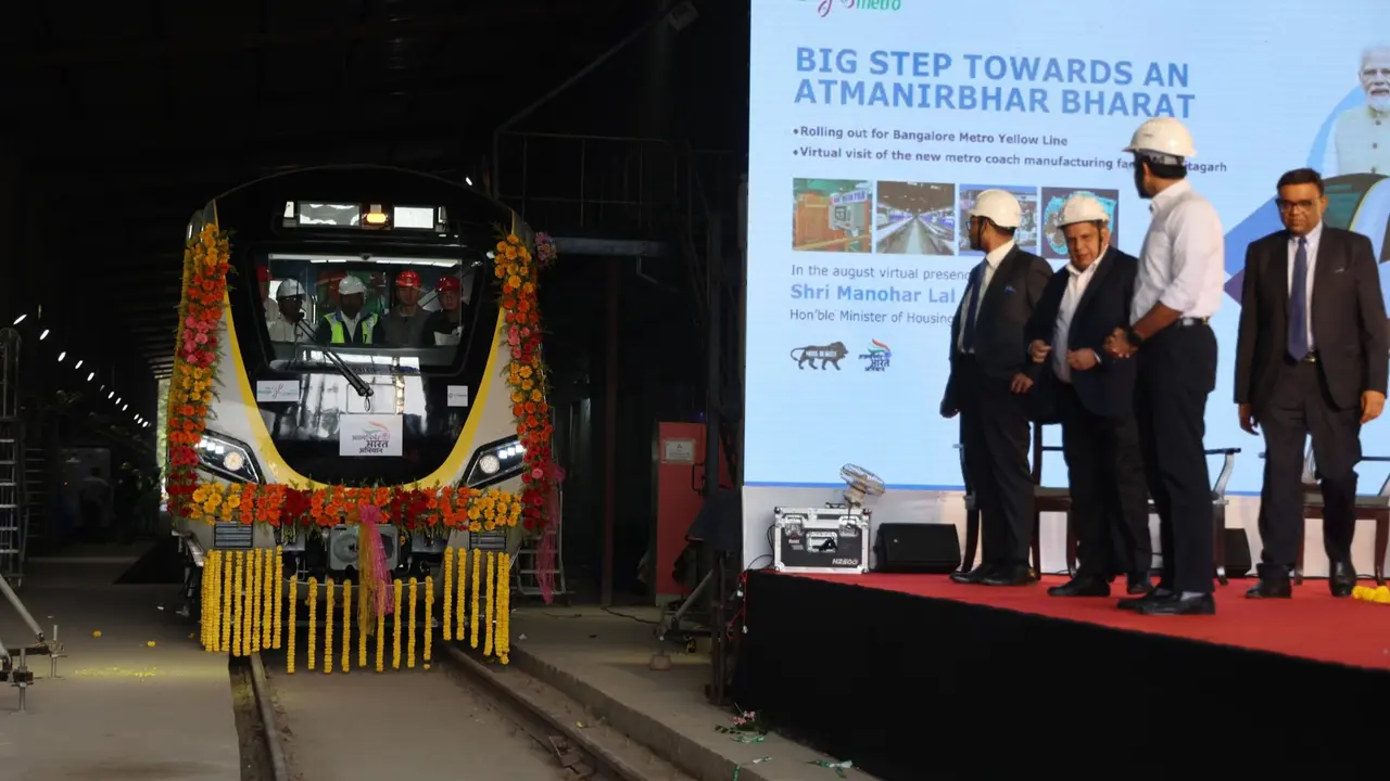The Titagarh Rail Systems Ltd on rolled its first driverless train for Bengaluru Metro’s Yellow Line on January 6, Monday.