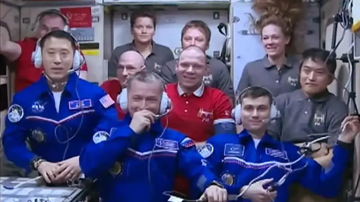 Their spacecraft had docked with the Prichal module at 4:57 a.m. EDT, following a flawless three-hour journey from the Baikonur Cosmodrome