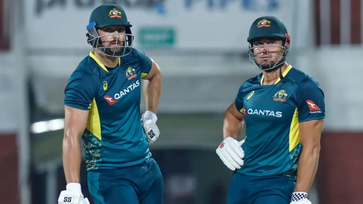 Tim David and Marcus Stoinis during IND vs AUS T20 series in 2023