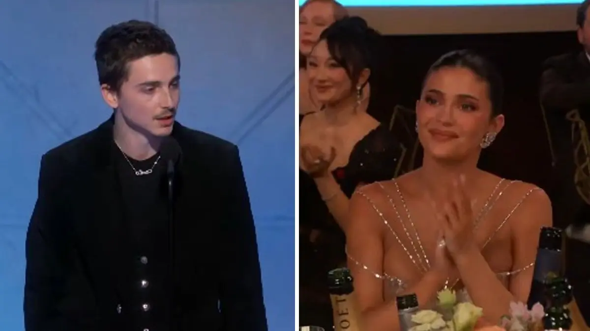 Timothée Chalamet mentions Kylie Jenner at Gloden Globes 2026.