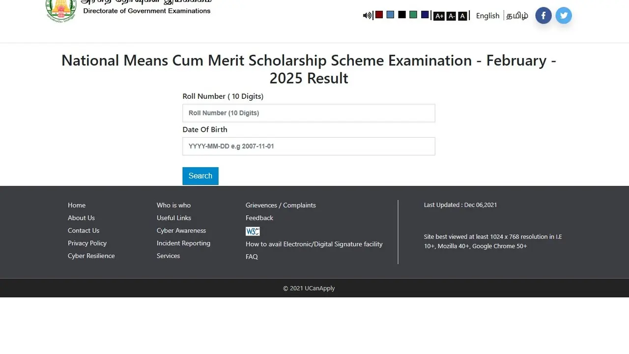TN NMMS Result 2025 Declared