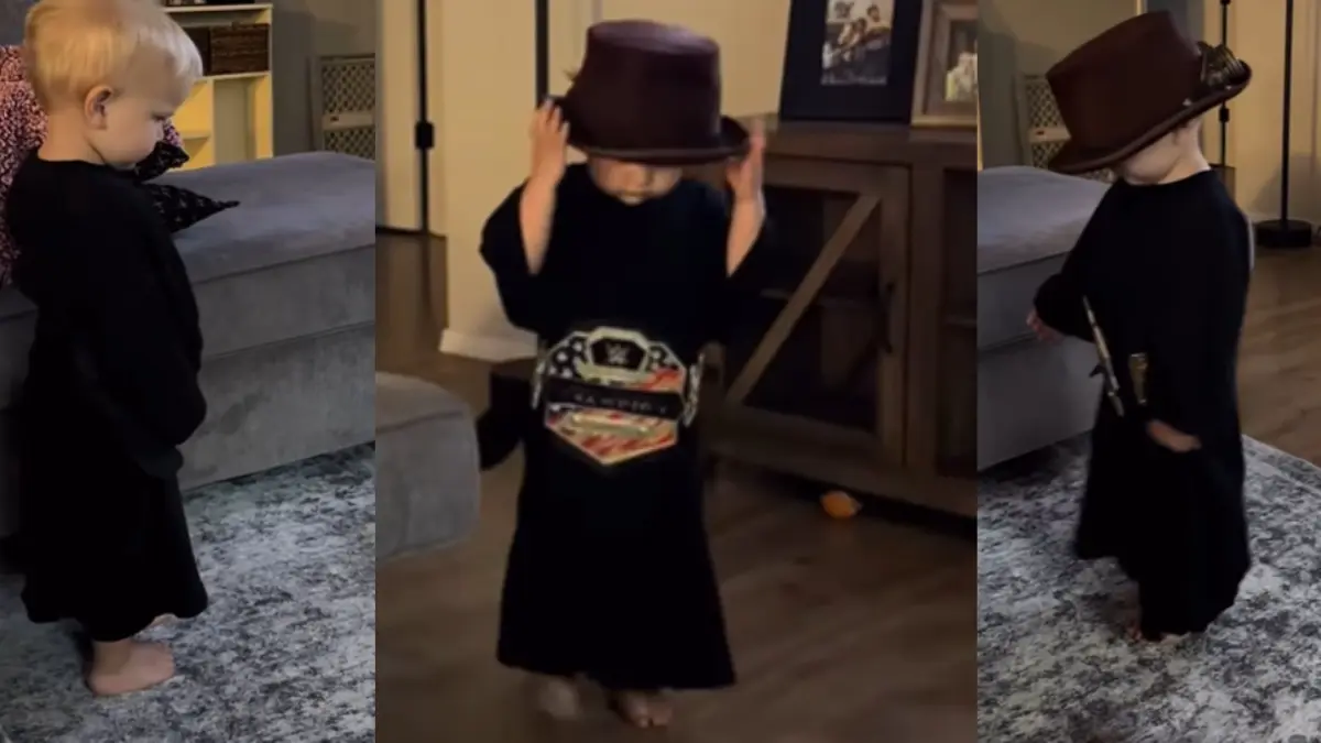 The Undertaker's Iconic Entrance Gets New Twist, Toddler Recreates The Deadman's Iconic Entrance With Dark Gothic Look | WATCH Toddler emulates Undertaker's iconic entrance