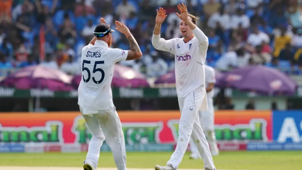 England And Wales Cricket Board Announce 14-Member Squad For The First Test Against Shubman Gill's Young Indian Team Tom Hartley and Ben Stokes celebrate fall of a wicket